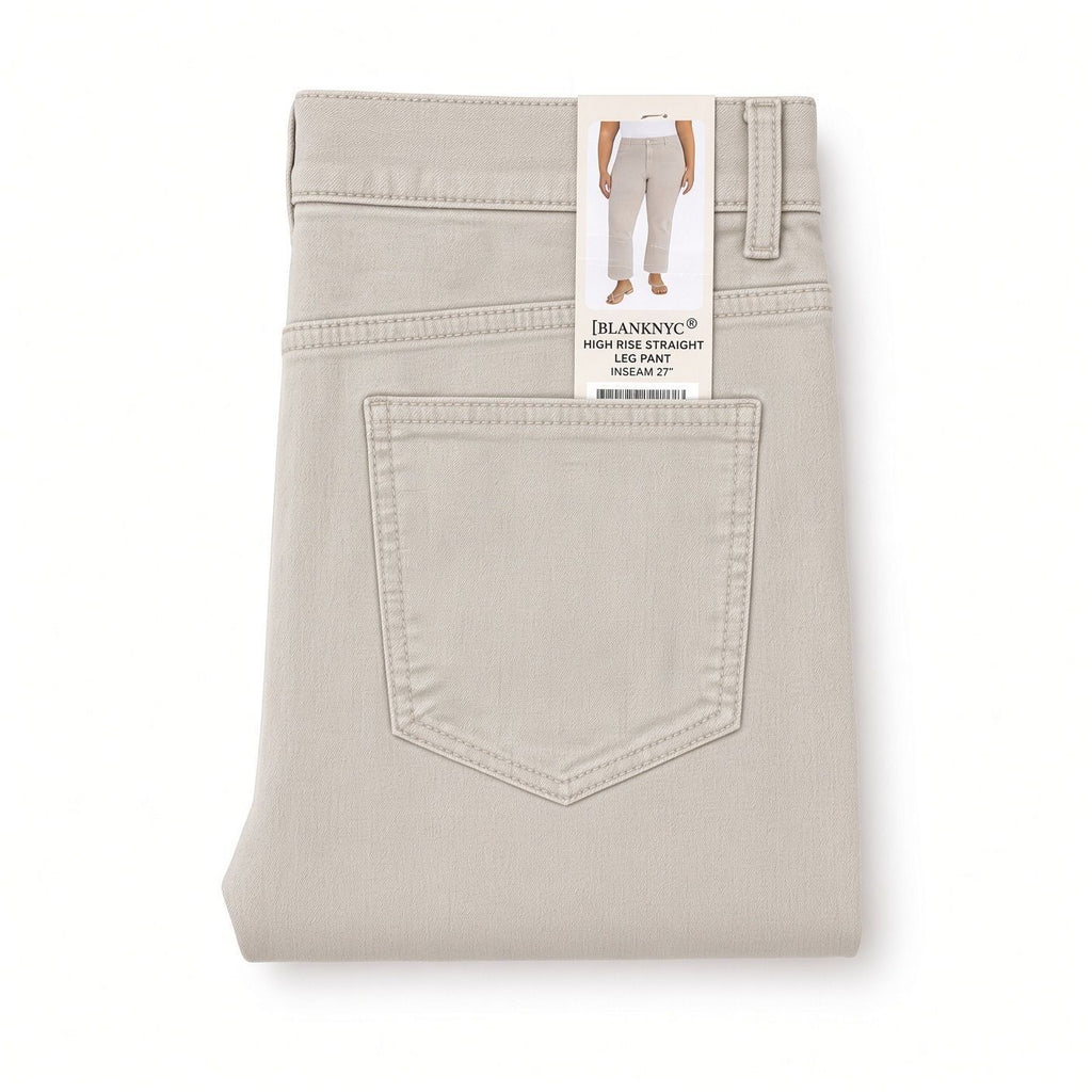 BlankNYC Women’s High Rise Straight Leg,Tan NWT 27” Inseam