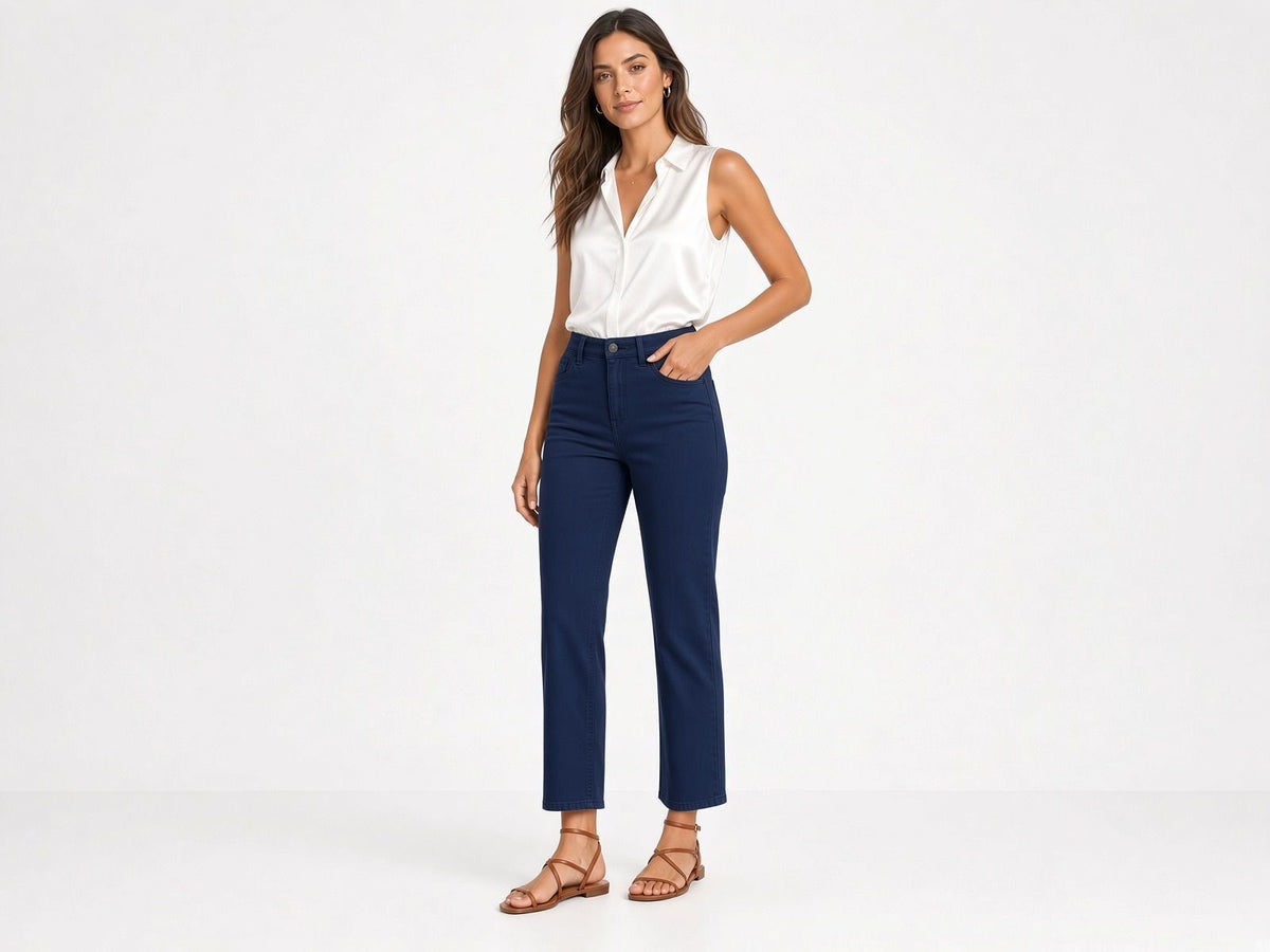 BlankNYC Women’s High Rise Straight leg Navy NWT 27” Inseam