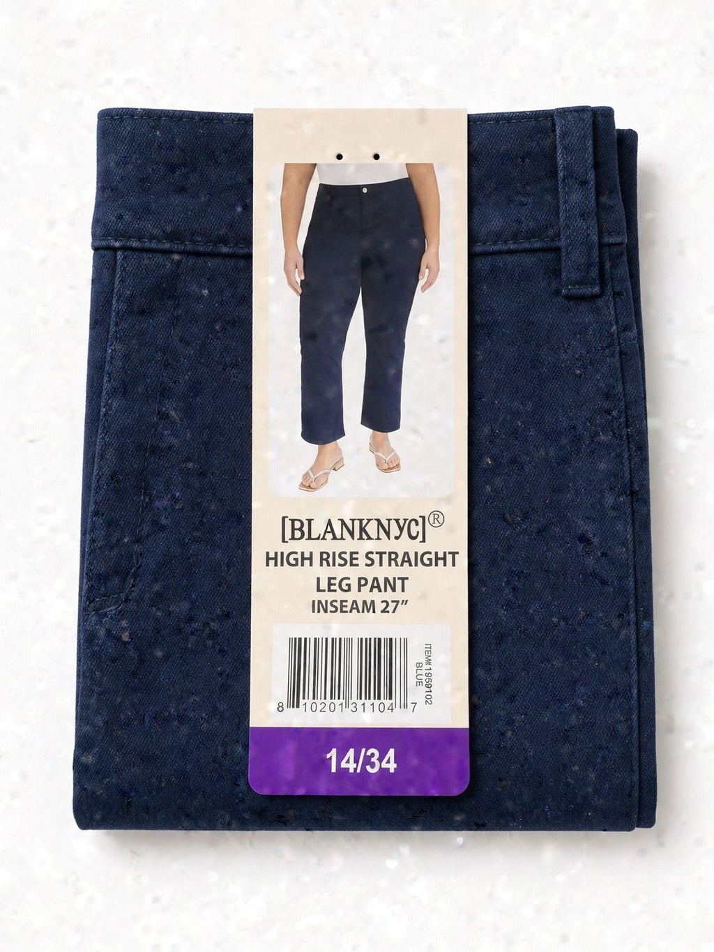 BlankNYC Women’s High Rise Straight leg Navy NWT 27” Inseam