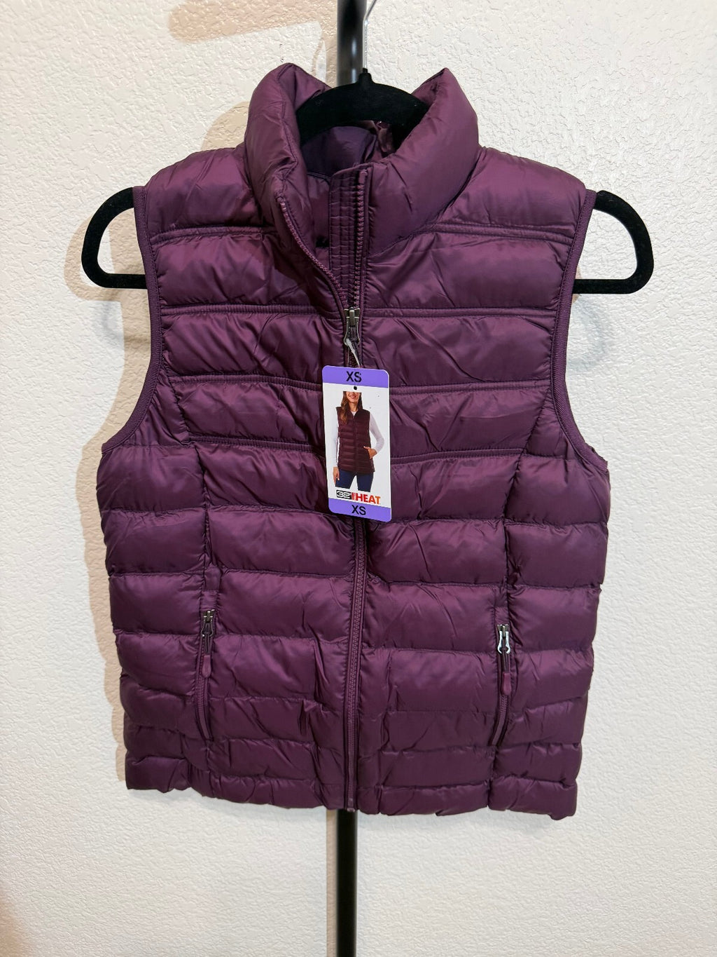 32 Degrees Heat Dark Purple Puffer Vest Size XS