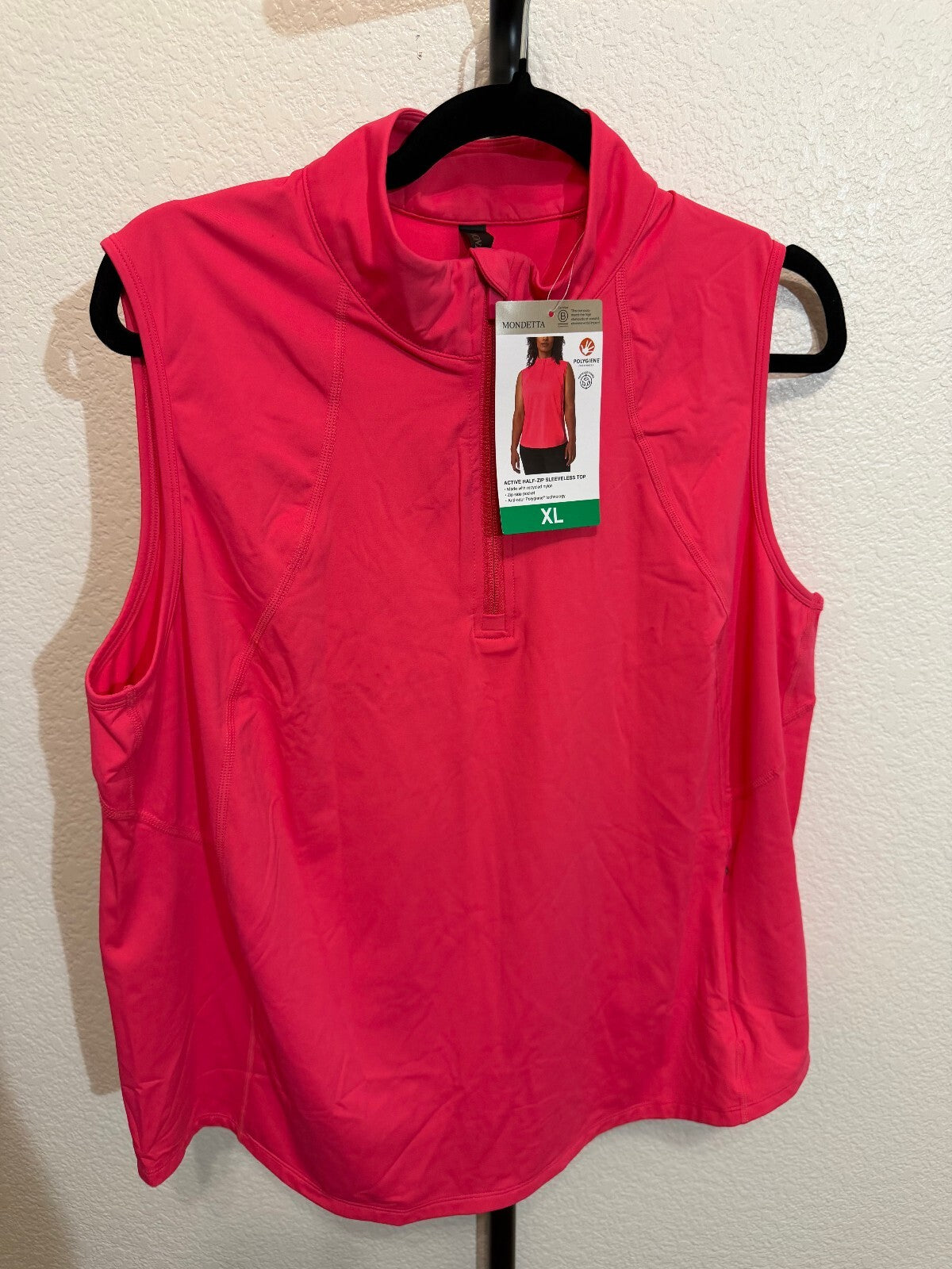 Mondetta Active Half-Zip Sleeveless Top – Women’s XL, Pink