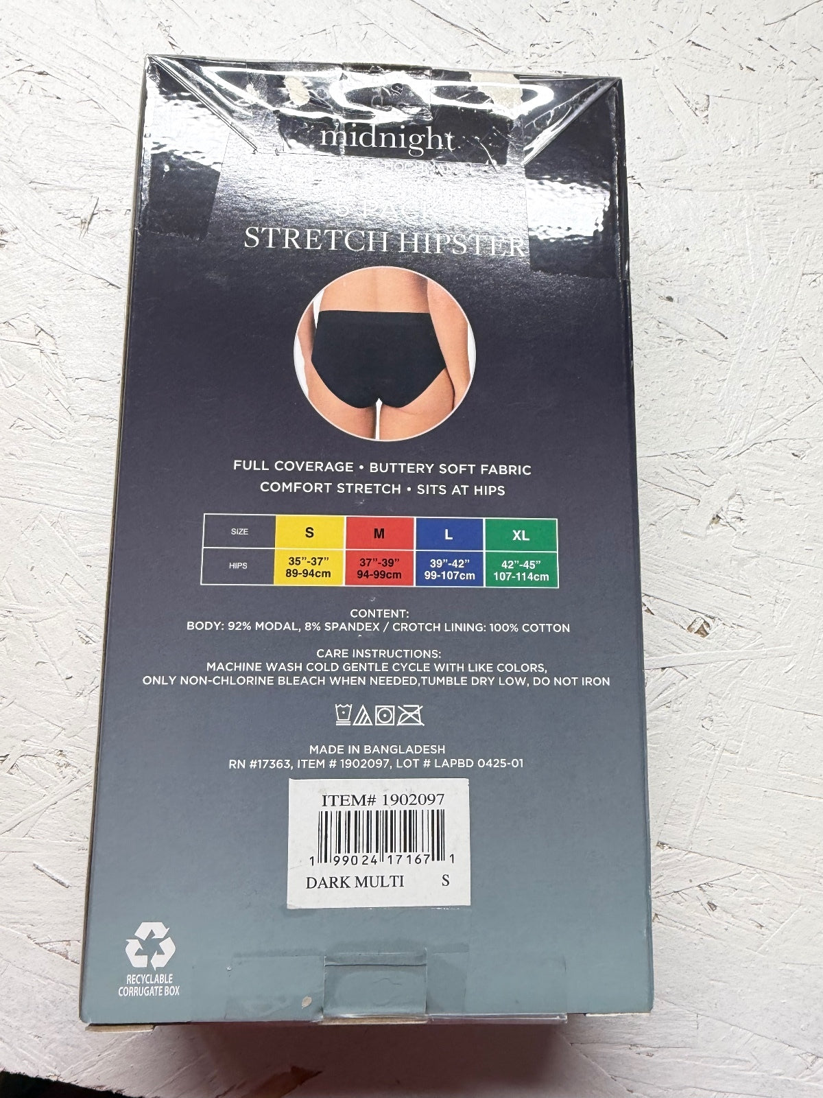 Carole Hochman Midnight Stretch Hipster 5-Pack Size S