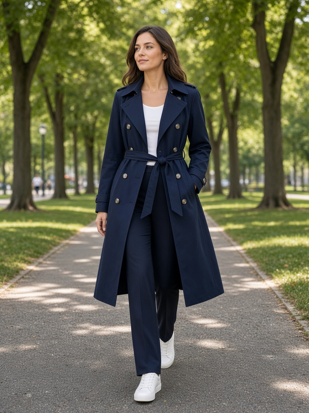 NWT Calvin Klein Navy Double-Breasted Trench Coat Size XXL