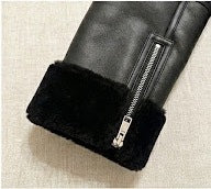 Rebecca Minkoff Black Faux Leather Shearling Jac