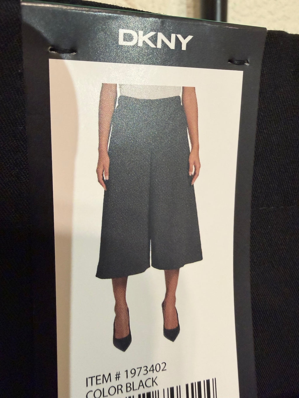 NWT DKNY Black High-Rise Wide Leg Culottes Size 12