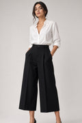 NWT DKNY Black High-Rise Wide Leg Culottes Size 12