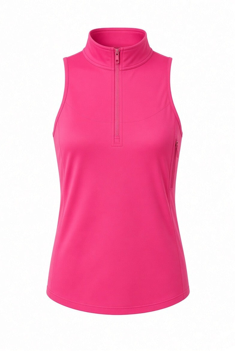 Mondetta Active Half-Zip Sleeveless Top – Women’s XL, Pink