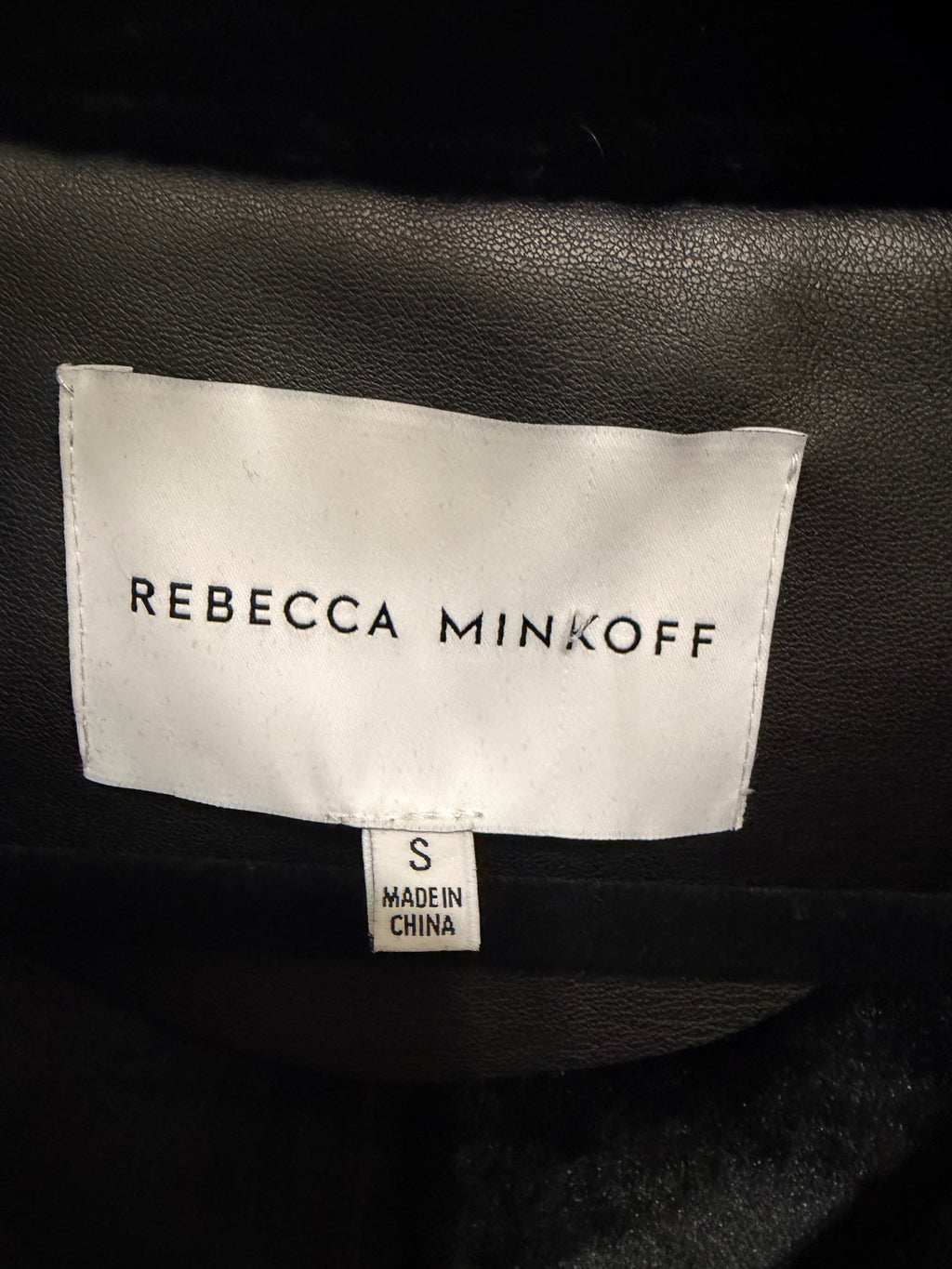 Rebecca Minkoff Black Faux Leather Shearling Jac