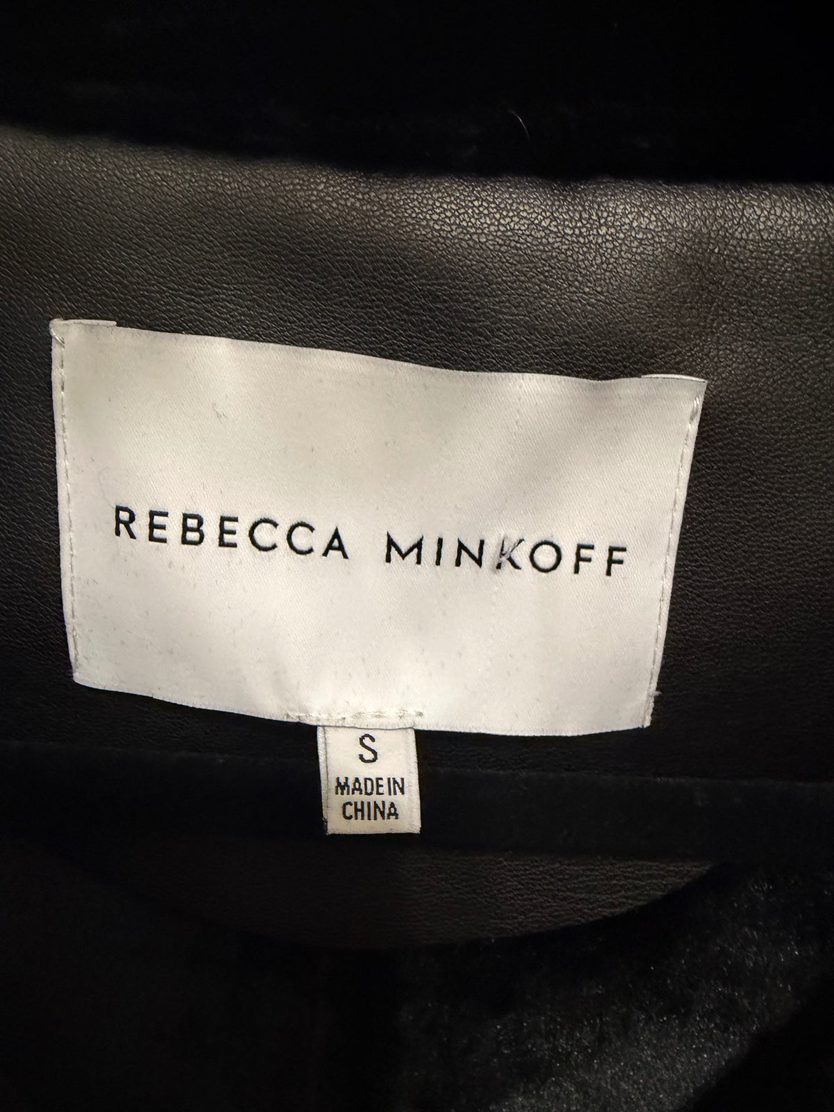 Rebecca Minkoff Black Faux Leather Shearling Jac