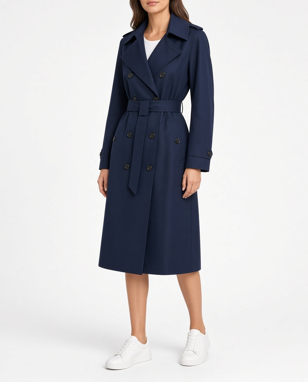 NWT Calvin Klein Navy Double-Breasted Trench Coat Size XXL