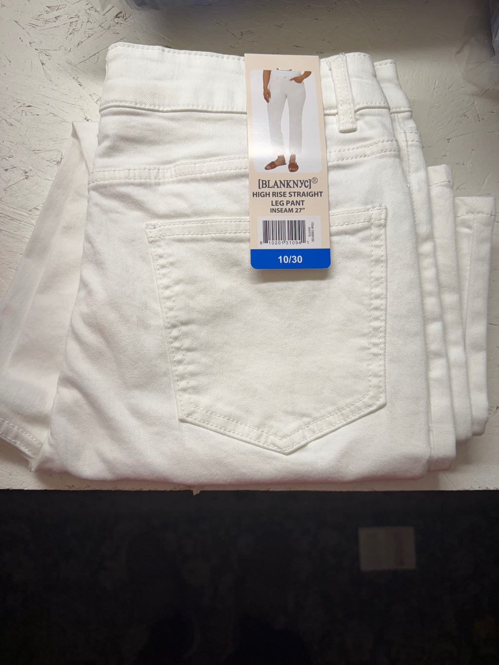 NWT BLANKNYC White High Rise Straight Leg size 10