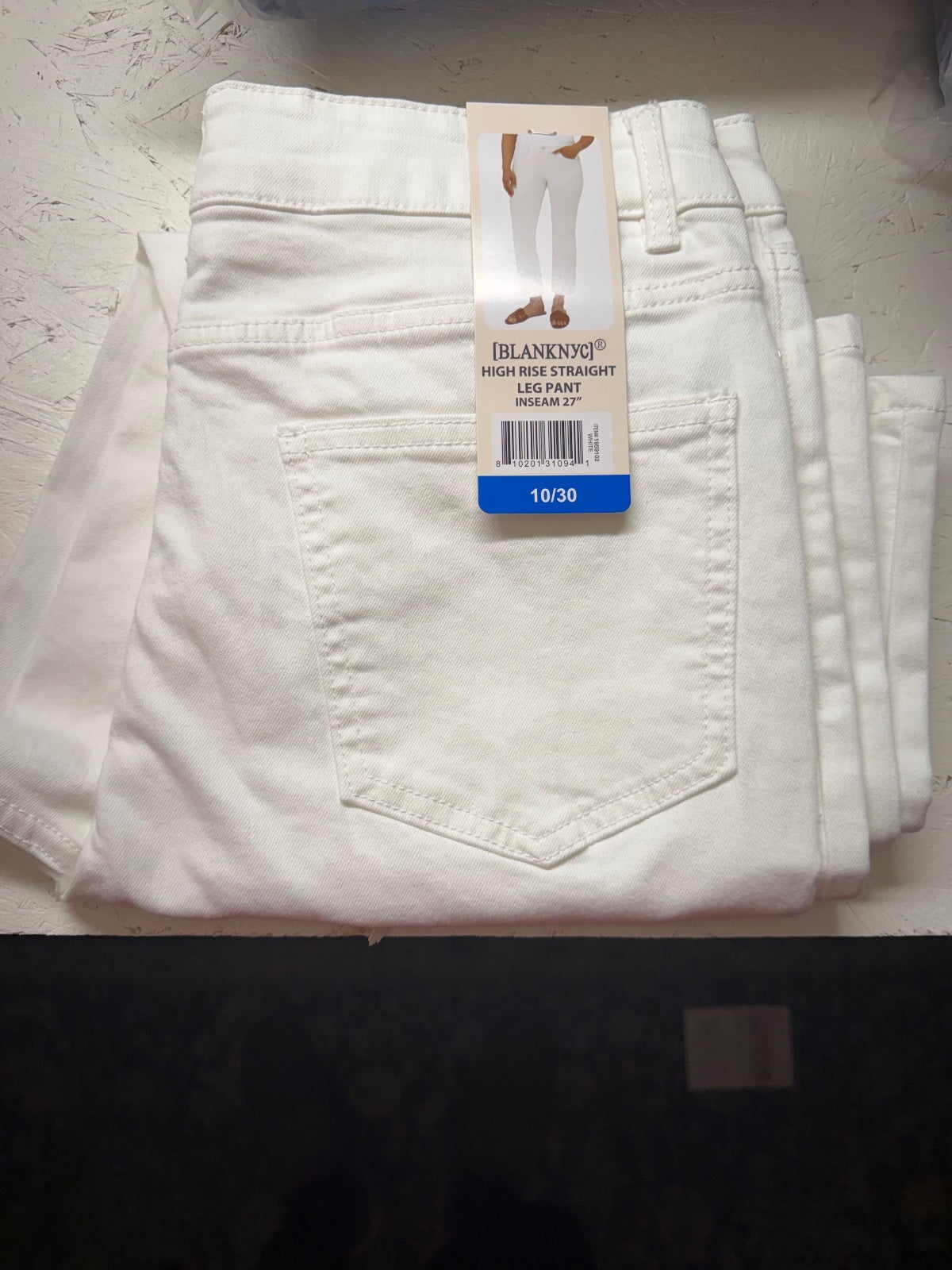 NWT BLANKNYC White High Rise Straight Leg size 10