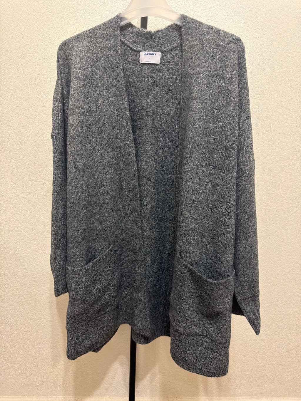 NWT Old Navy 4X Charcoal Grey Marl Open Front Cardigan