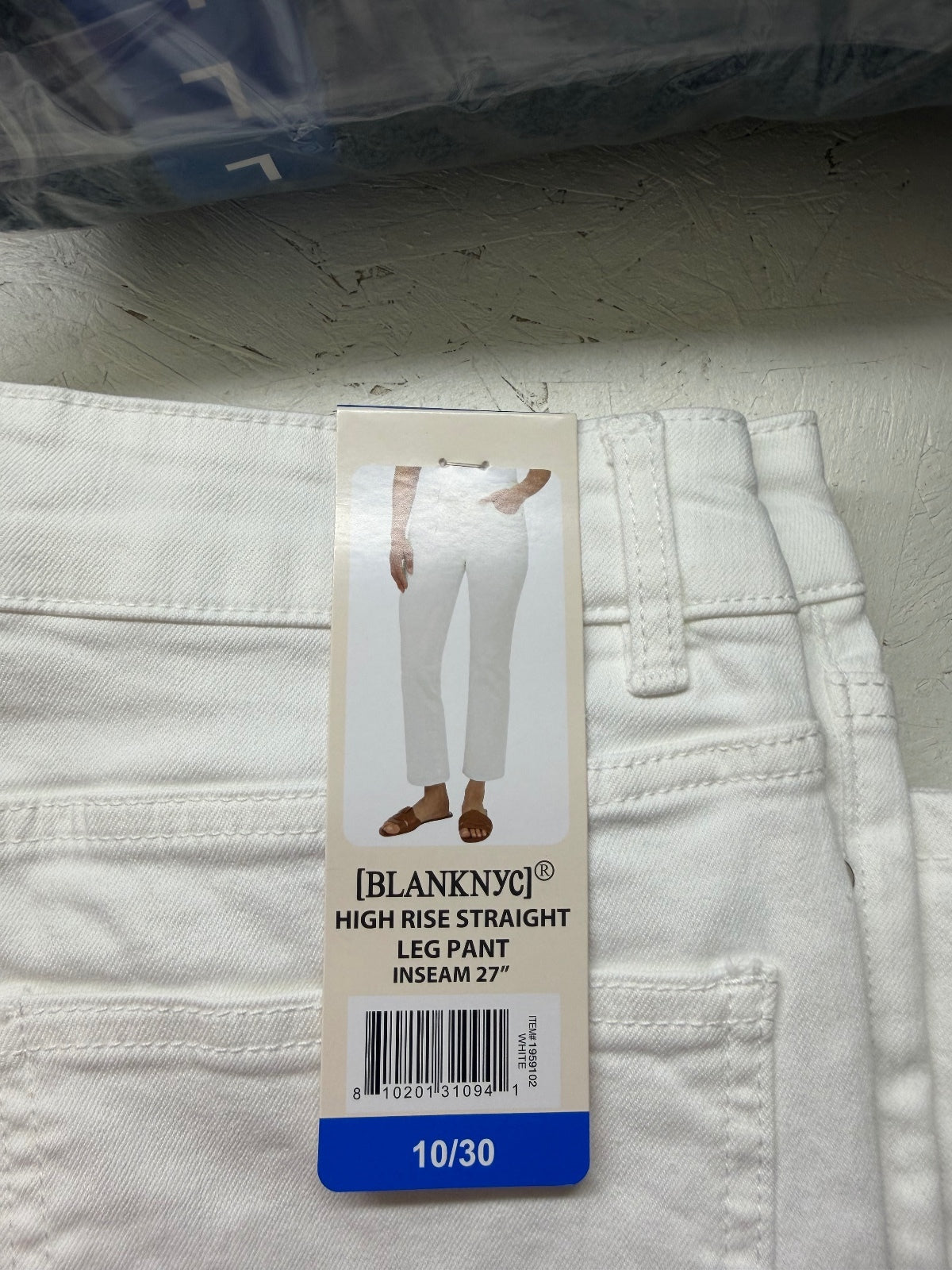 NWT BLANKNYC White High Rise Straight Leg size 10