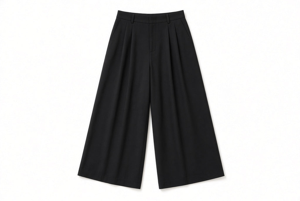 NWT DKNY Black High-Rise Wide Leg Culottes Size 12