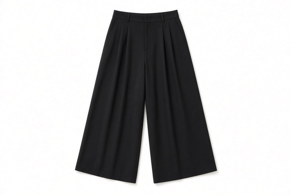 NWT DKNY Black High-Rise Wide Leg Culottes Size 12