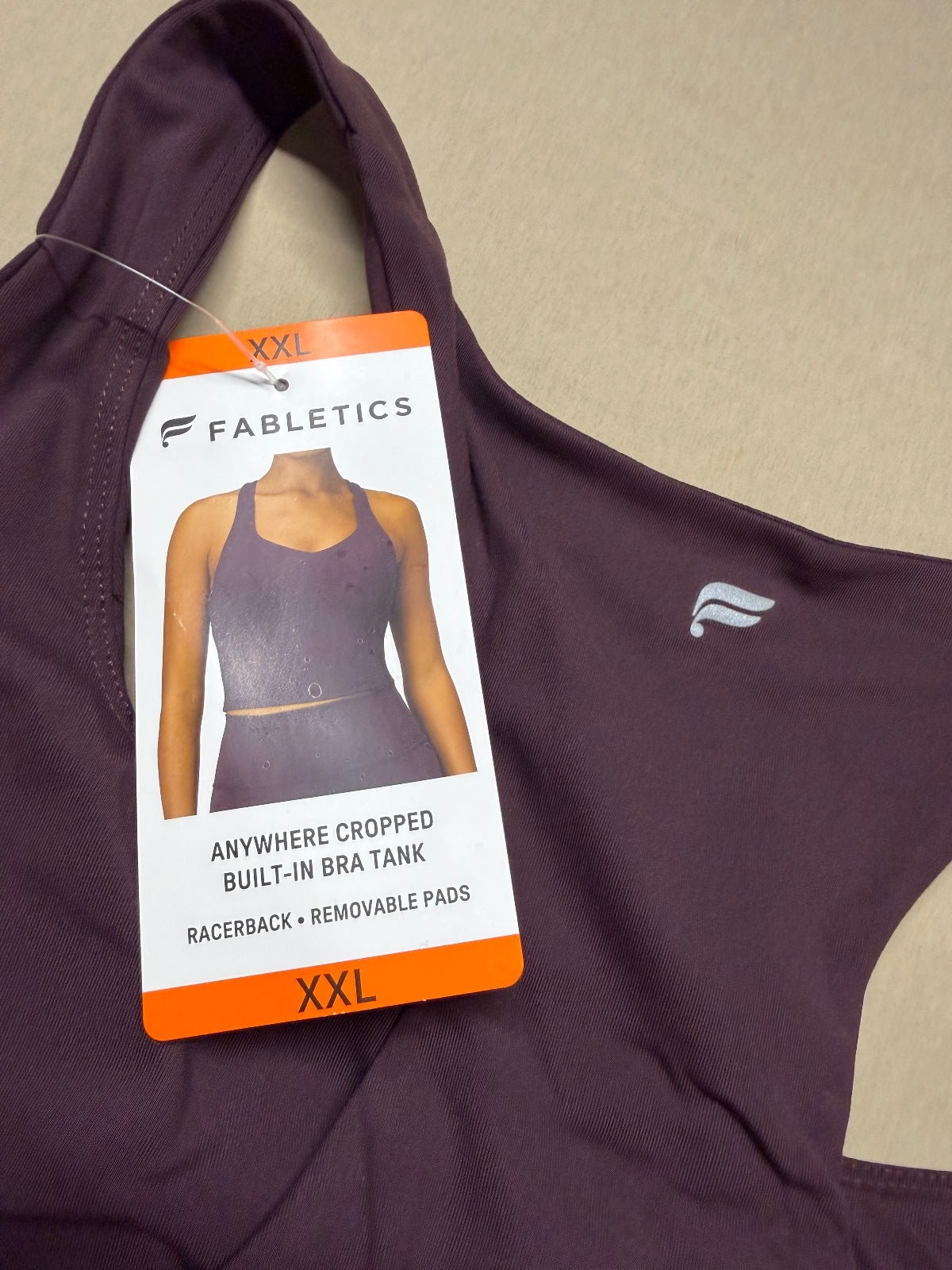 Fabletics Dark Red Racerback Cropped Tank Top Women’s XX