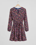 NWT Draper James Navy Pink Floral Tiered Dress XS