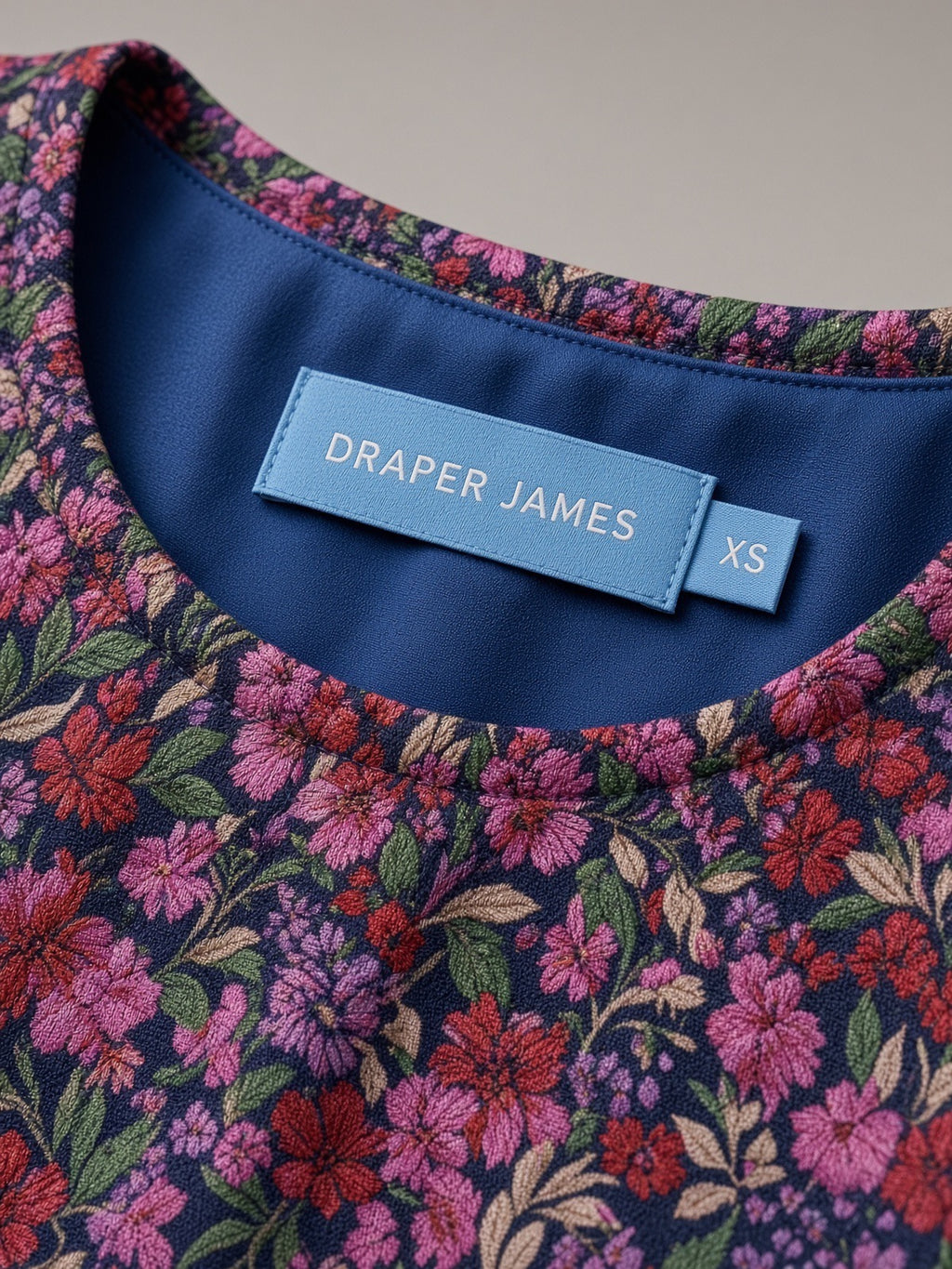 NWT Draper James Navy Pink Floral Tiered Dress XS