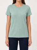 DKNY Women's Organic Cotton Crew Neck Tee, Mint, XX