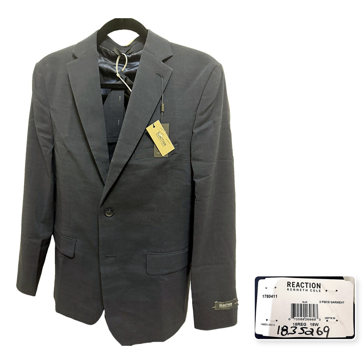 Kenneth Cole Reaction Boys' Navy/Blue 2-Piece Suit, Size 18
