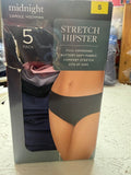Carole Hochman Midnight Stretch Hipster 5-Pack Size S