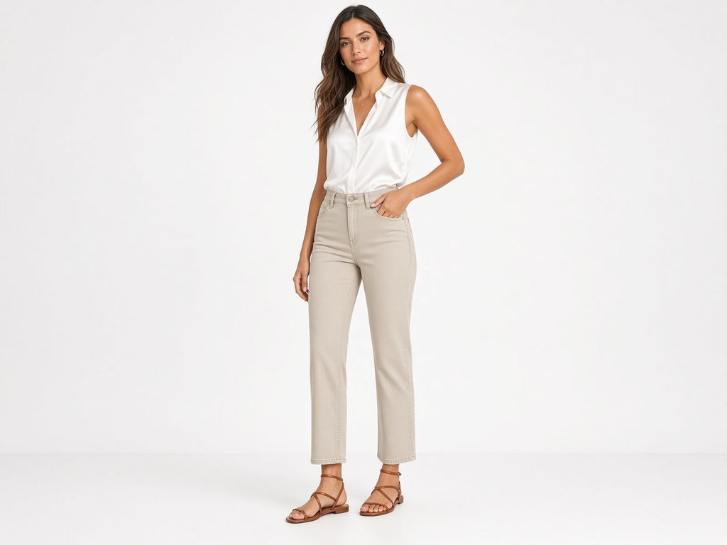 BlankNYC Women’s High Rise Straight Leg,Tan NWT 27” Inseam